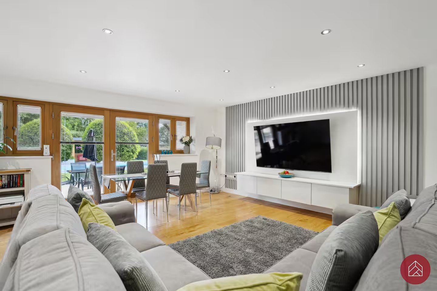 Open-plan living space at Ingleby Retreat