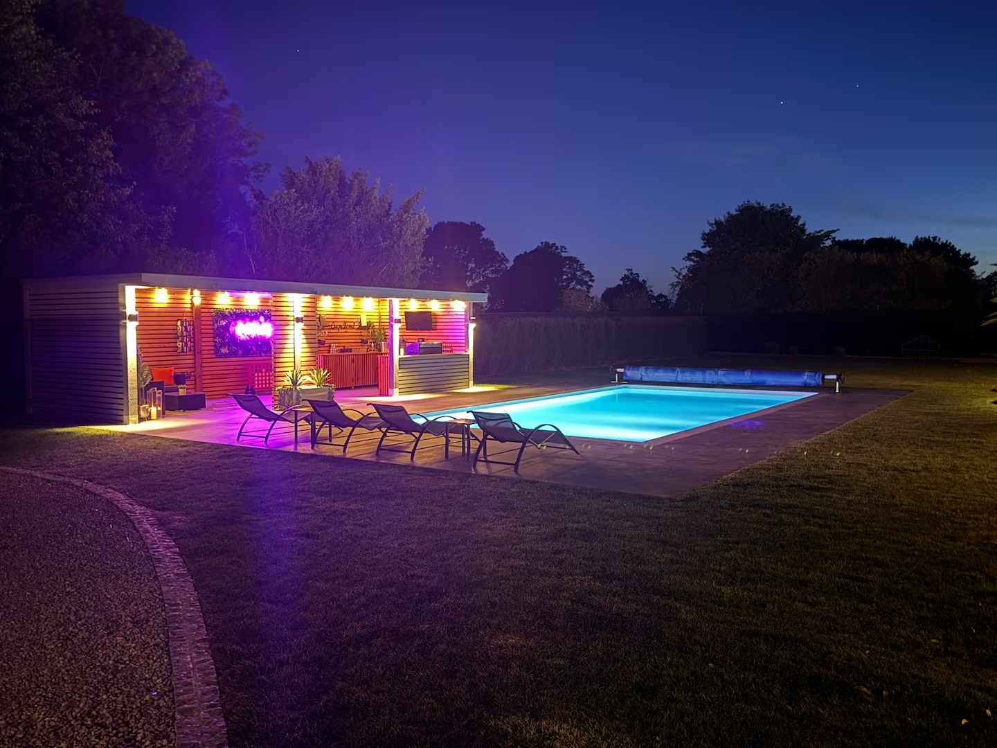 Starlit evening beside the heated pool